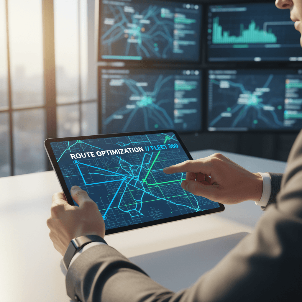 Dispatch planner organizing job routes on a tablet